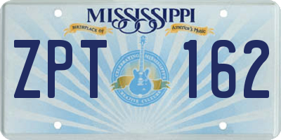 MS license plate ZPT162