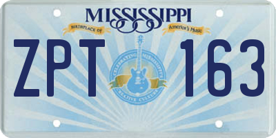 MS license plate ZPT163