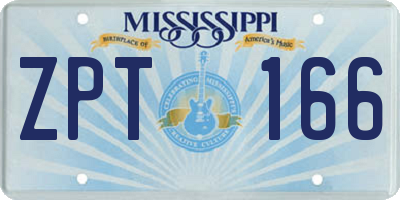 MS license plate ZPT166