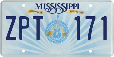 MS license plate ZPT171
