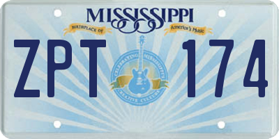 MS license plate ZPT174