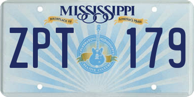 MS license plate ZPT179
