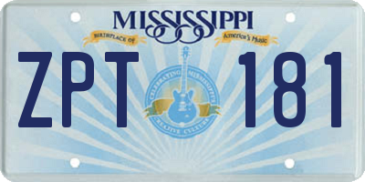 MS license plate ZPT181