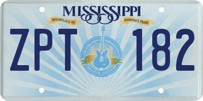 MS license plate ZPT182