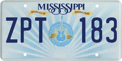 MS license plate ZPT183