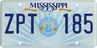 MS license plate ZPT185