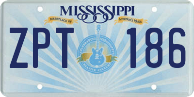 MS license plate ZPT186