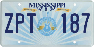 MS license plate ZPT187