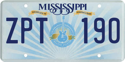 MS license plate ZPT190