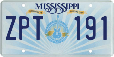 MS license plate ZPT191