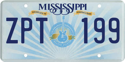MS license plate ZPT199