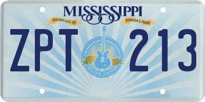 MS license plate ZPT213