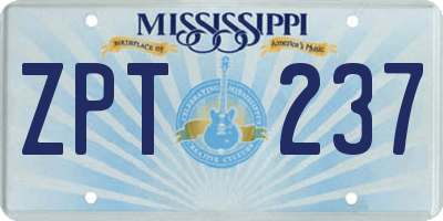 MS license plate ZPT237