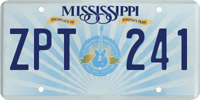 MS license plate ZPT241