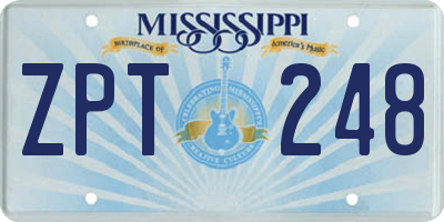 MS license plate ZPT248