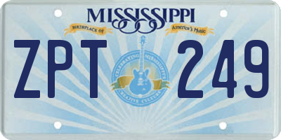 MS license plate ZPT249