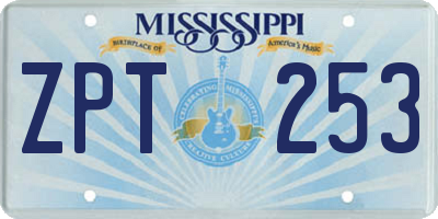 MS license plate ZPT253