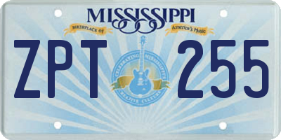 MS license plate ZPT255