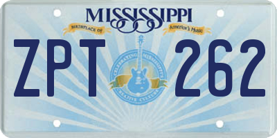 MS license plate ZPT262
