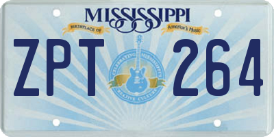 MS license plate ZPT264