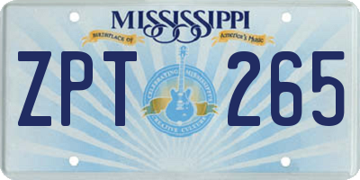 MS license plate ZPT265