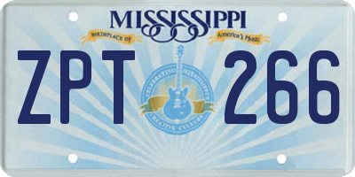 MS license plate ZPT266