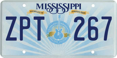 MS license plate ZPT267