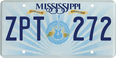 MS license plate ZPT272