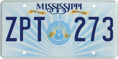 MS license plate ZPT273