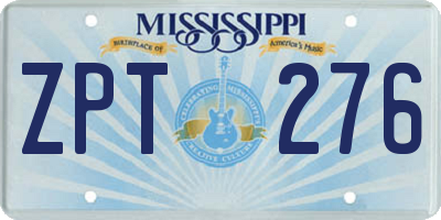 MS license plate ZPT276