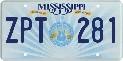 MS license plate ZPT281