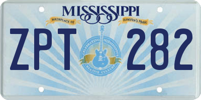 MS license plate ZPT282