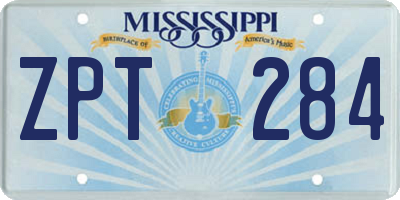 MS license plate ZPT284