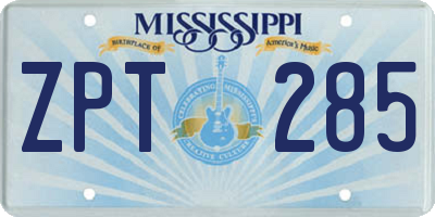 MS license plate ZPT285