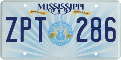 MS license plate ZPT286