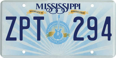 MS license plate ZPT294