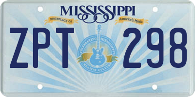 MS license plate ZPT298