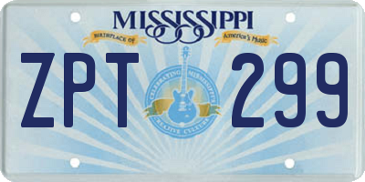 MS license plate ZPT299