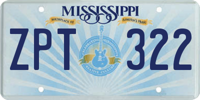 MS license plate ZPT322