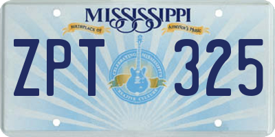 MS license plate ZPT325