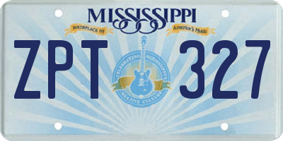 MS license plate ZPT327