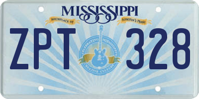 MS license plate ZPT328