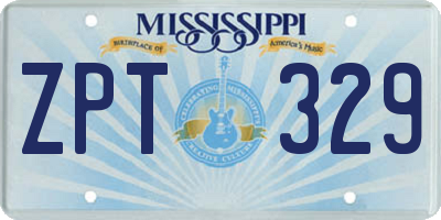 MS license plate ZPT329