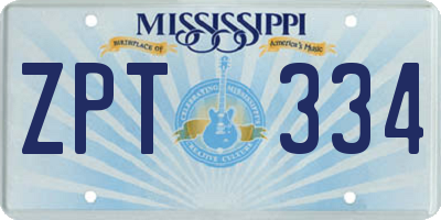 MS license plate ZPT334