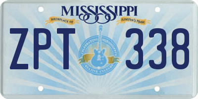 MS license plate ZPT338
