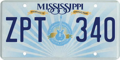 MS license plate ZPT340