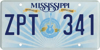 MS license plate ZPT341