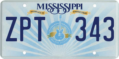 MS license plate ZPT343