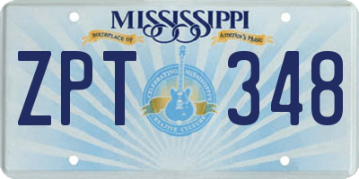 MS license plate ZPT348