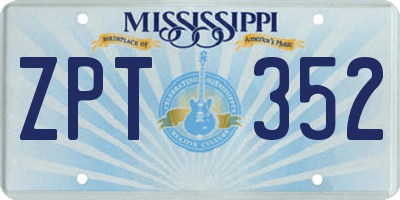 MS license plate ZPT352